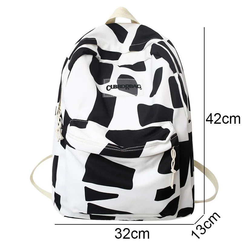 Girl Graffiti Print Travel School Bag Trendy Fashion Female College Backpack Ladies Cute Student Backpacks Women Laptop Book Bag