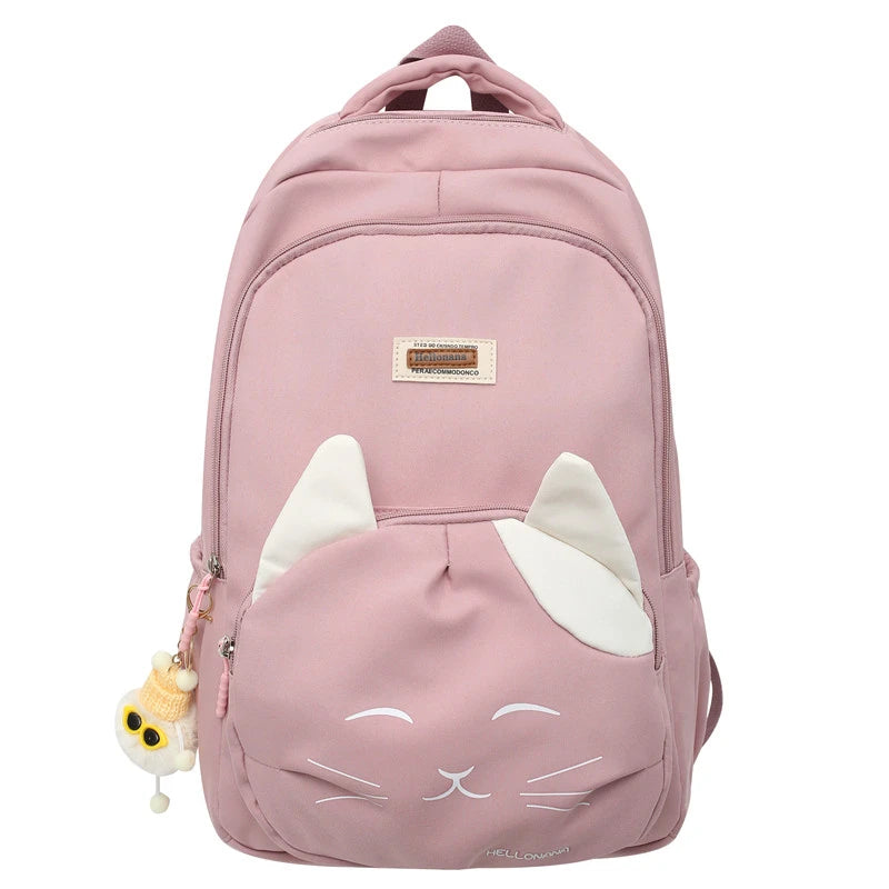 Girl High Capacity Nylon School Bag Lady Waterproof Cute Cartoon Pattern Laptop Fashion Female Travel Bag College Backpack Women
