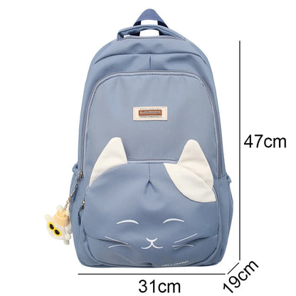 Girl High Capacity Nylon School Bag Lady Waterproof Cute Cartoon Pattern Laptop Fashion Female Travel Bag College Backpack Women