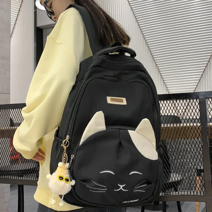 Girl High Capacity Nylon School Bag Lady Waterproof Cute Cartoon Pattern Laptop Fashion Female Travel Bag College Backpack Women