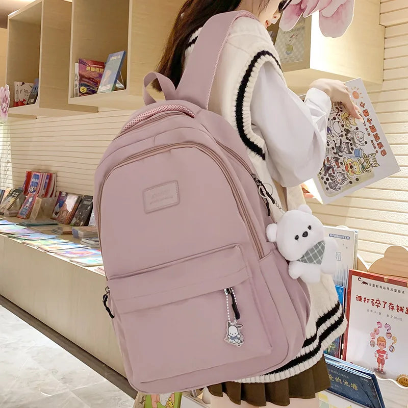 Girl High Capacity Travel Book Trendy Bag Lady Waterproof Kawaii College Backpack Women School Fashion Laptop Student Female Bag