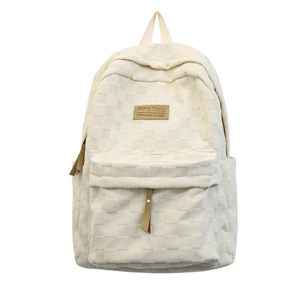 Girl Kawaii Plaid School Backpack Female Travel College Backpack Fashion Lattice Lady Cute Book Trendy Women Laptop Student Bags