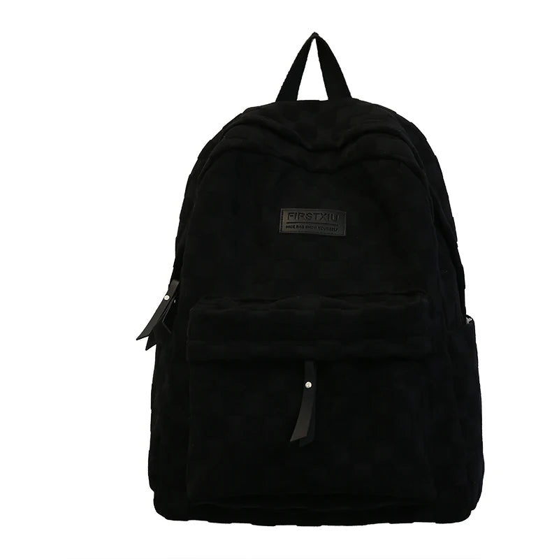 Girl Kawaii Plaid School Backpack Female Travel College Backpack Fashion Lattice Lady Cute Book Trendy Women Laptop Student Bags