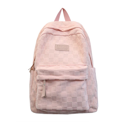 Girl Kawaii Plaid School Backpack Female Travel College Backpack Fashion Lattice Lady Cute Book Trendy Women Laptop Student Bags