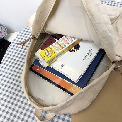Girl Kawaii Plaid School Backpack Female Travel College Backpack Fashion Lattice Lady Cute Book Trendy Women Laptop Student Bags