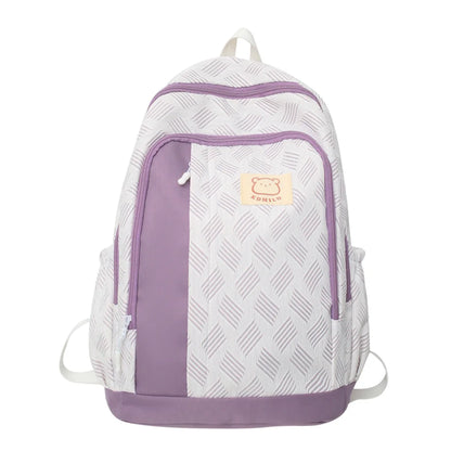Girl Kawaii Purple Nylon School Bag Waterproof Fashion Lady Cute Laptop Female Travel BookBag Trendy Women College Backpack Teen