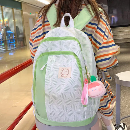 Girl Kawaii Purple Nylon School Bag Waterproof Fashion Lady Cute Laptop Female Travel BookBag Trendy Women College Backpack Teen