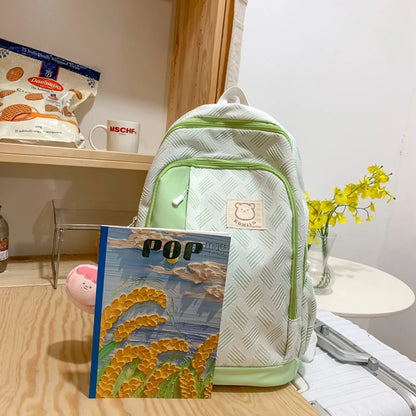 Girl Kawaii Purple Nylon School Bag Waterproof Fashion Lady Cute Laptop Female Travel BookBag Trendy Women College Backpack Teen