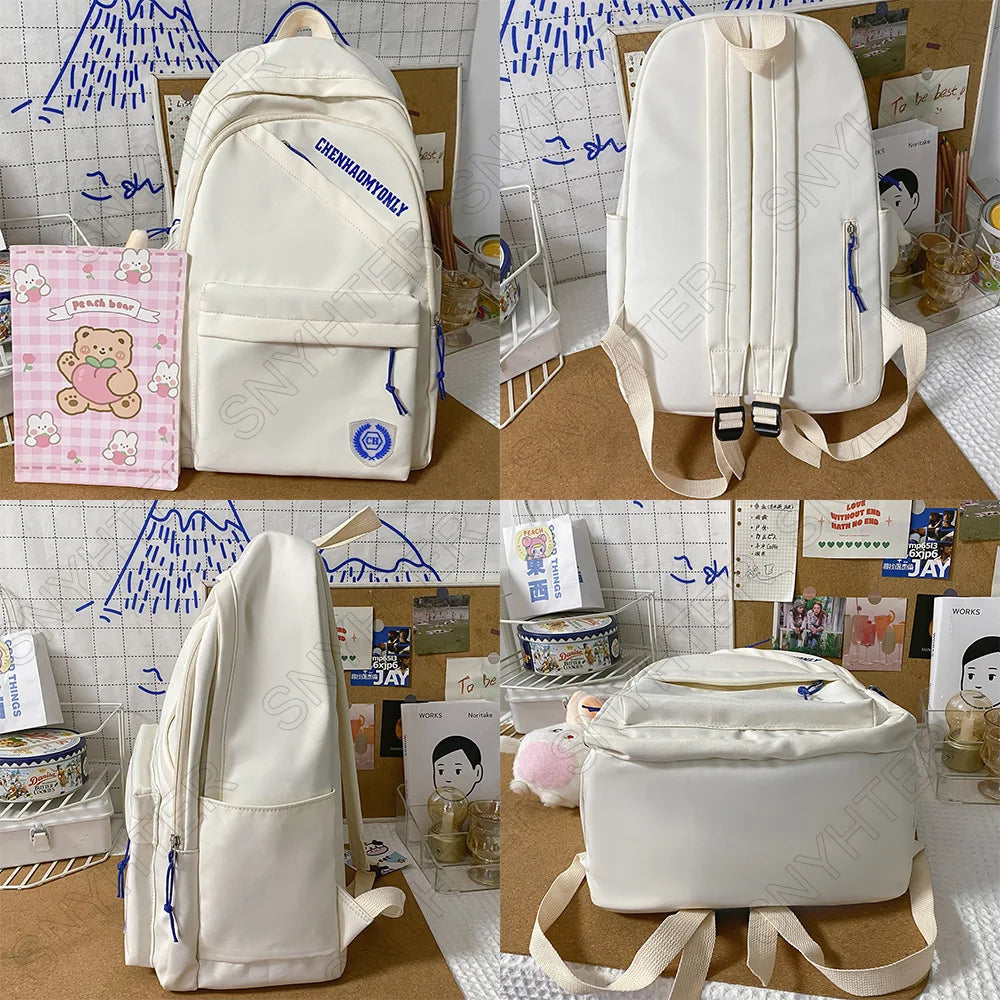Girl Kawaii Yellow Waterproof College Backpack Lady Book Bag Fashion Female Cute Travel Backpack Trendy Women Laptop Student Bag