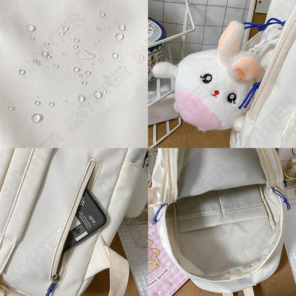 Girl Kawaii Yellow Waterproof College Backpack Lady Book Bag Fashion Female Cute Travel Backpack Trendy Women Laptop Student Bag