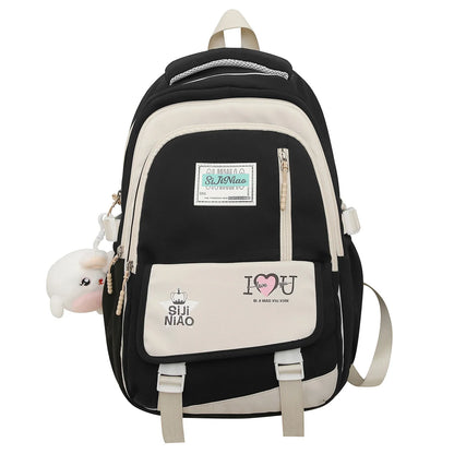 Girl Laptop High Capacity School Bag Women Green Kawaii Book Bag Fashion Female Nylon College Backpack Ladies Cute Travel Trendy