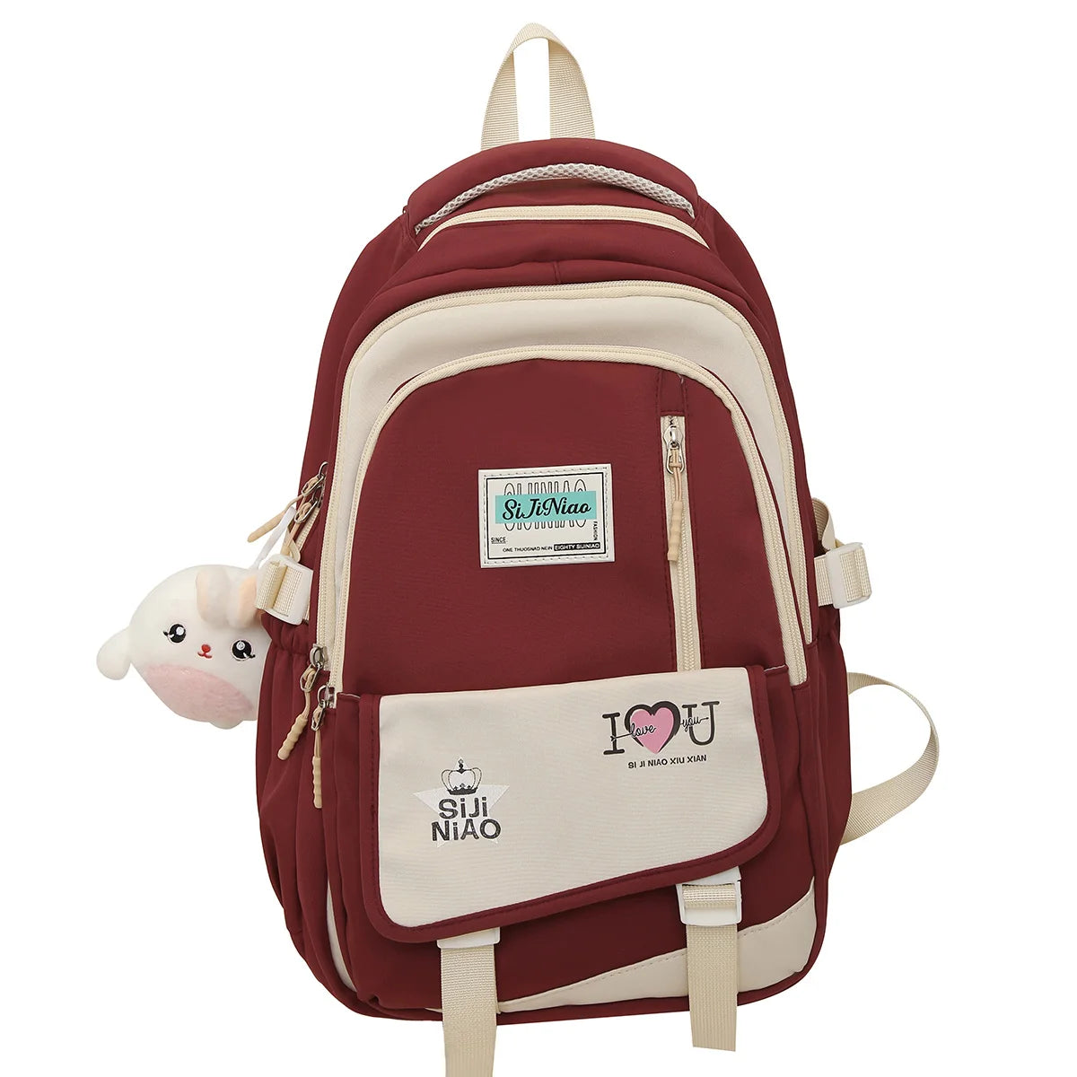Girl Laptop High Capacity School Bag Women Green Kawaii Book Bag Fashion Female Nylon College Backpack Ladies Cute Travel Trendy