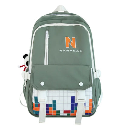 Girl Leisure High Capacity College Backpack Fashion Printing Lady Travel BookBag Trendy Female Cute Nylon Women Laptop SchoolBag