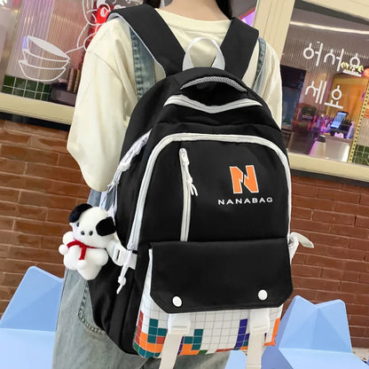 Girl Leisure High Capacity College Backpack Fashion Printing Lady Travel BookBag Trendy Female Cute Nylon Women Laptop SchoolBag