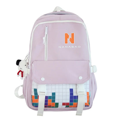 Girl Leisure High Capacity College Backpack Fashion Printing Lady Travel BookBag Trendy Female Cute Nylon Women Laptop SchoolBag