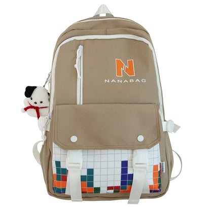 Girl Leisure High Capacity College Backpack Fashion Printing Lady Travel BookBag Trendy Female Cute Nylon Women Laptop SchoolBag