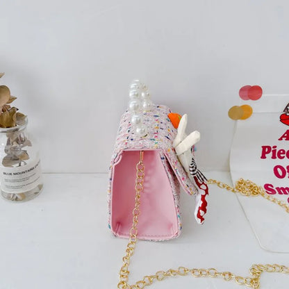 Girl Messenger Backpack Kids Flower Princess Bow Bag Cute Shoulder Packet Baby Coin Purse Handbag Children's Day Gift