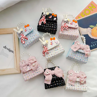 Girl Messenger Backpack Kids Flower Princess Bow Bag Cute Shoulder Packet Baby Coin Purse Handbag Children's Day Gift