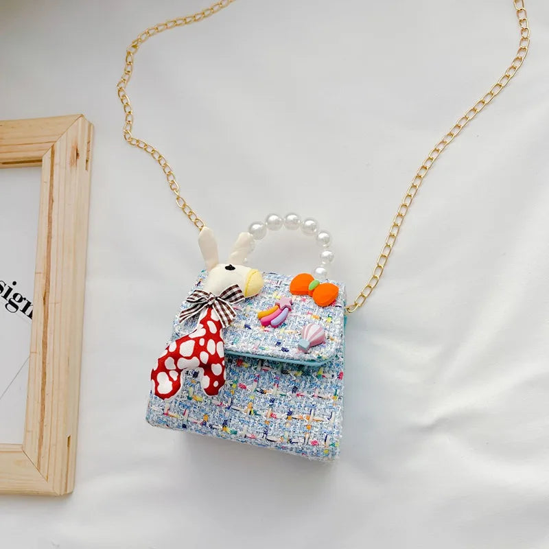 Girl Messenger Backpack Kids Flower Princess Bow Bag Cute Shoulder Packet Baby Coin Purse Handbag Children's Day Gift