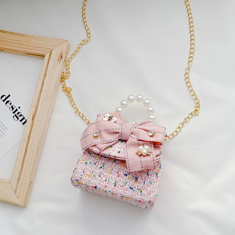 Girl Messenger Backpack Kids Flower Princess Bow Bag Cute Shoulder Packet Baby Coin Purse Handbag Children's Day Gift