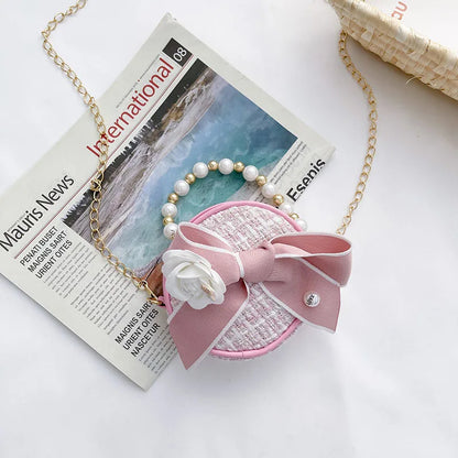 Girl Messenger Bag Cute Kids Coin Purse Small Wallet Pearl Bag Princess Shoulder Packet Baby Candy Handbag Children's Day Gift
