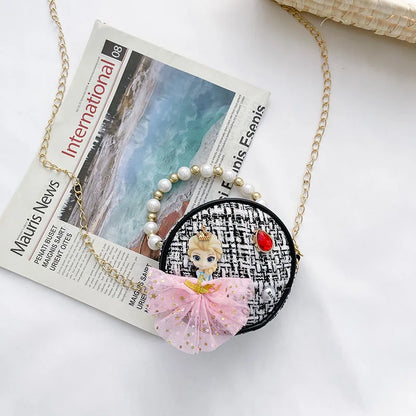 Girl Messenger Bag Cute Kids Coin Purse Small Wallet Pearl Bag Princess Shoulder Packet Baby Candy Handbag Children's Day Gift