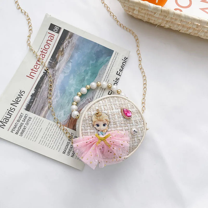 Girl Messenger Bag Cute Kids Coin Purse Small Wallet Pearl Bag Princess Shoulder Packet Baby Candy Handbag Children's Day Gift