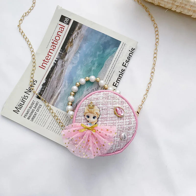 Girl Messenger Bag Cute Kids Coin Purse Small Wallet Pearl Bag Princess Shoulder Packet Baby Candy Handbag Children's Day Gift