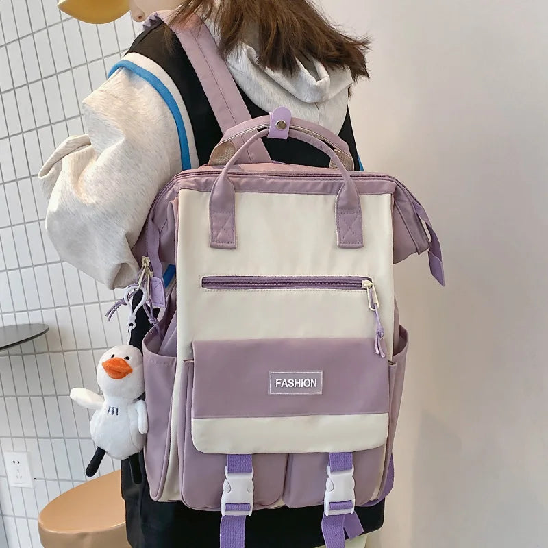 Girl New Cute Waterproof Travel Female Rucksack  Nylon Mommy Bag Ladies Kawaii Backpack Fashion Women Laptop Trendy College Bags