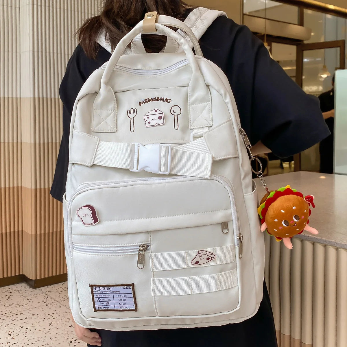 Girl Nylon School Bag Lady Badge Student Kawaii Waterproof Laptop Cool Fashion Female Travel Book Bag Women College Backpack New