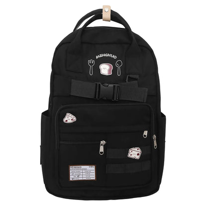 Girl Nylon School Bag Lady Badge Student Kawaii Waterproof Laptop Cool Fashion Female Travel Book Bag Women College Backpack New