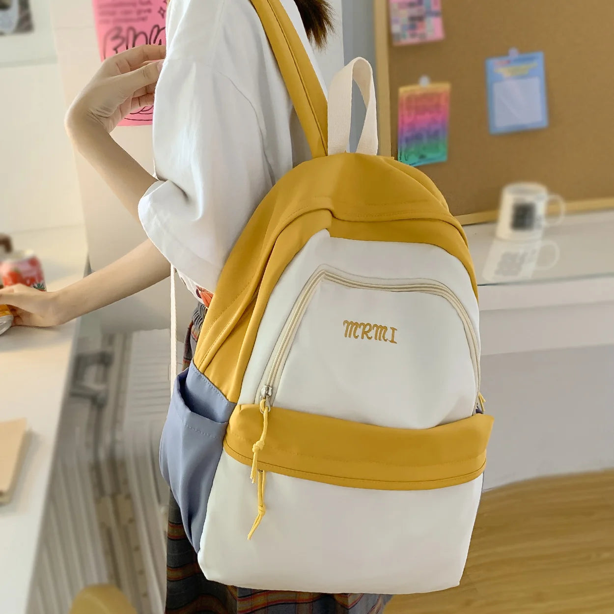 Girl Nylon Waterproof Women School Bag Student Cute Fashion Laptop College Backpacks Kawaii Female Travel Book Bag Ladies Trendy