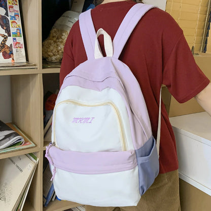 Girl Nylon Waterproof Women School Bag Student Cute Fashion Laptop College Backpacks Kawaii Female Travel Book Bag Ladies Trendy