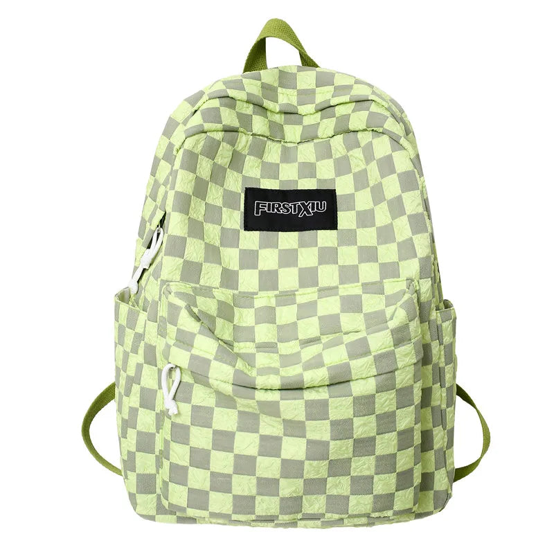 Girl Plaid Travel Book Backpack Trendy Ladies Kawaii College Backpack Fashion Women Lattice School Bag Female Laptop Student Bag