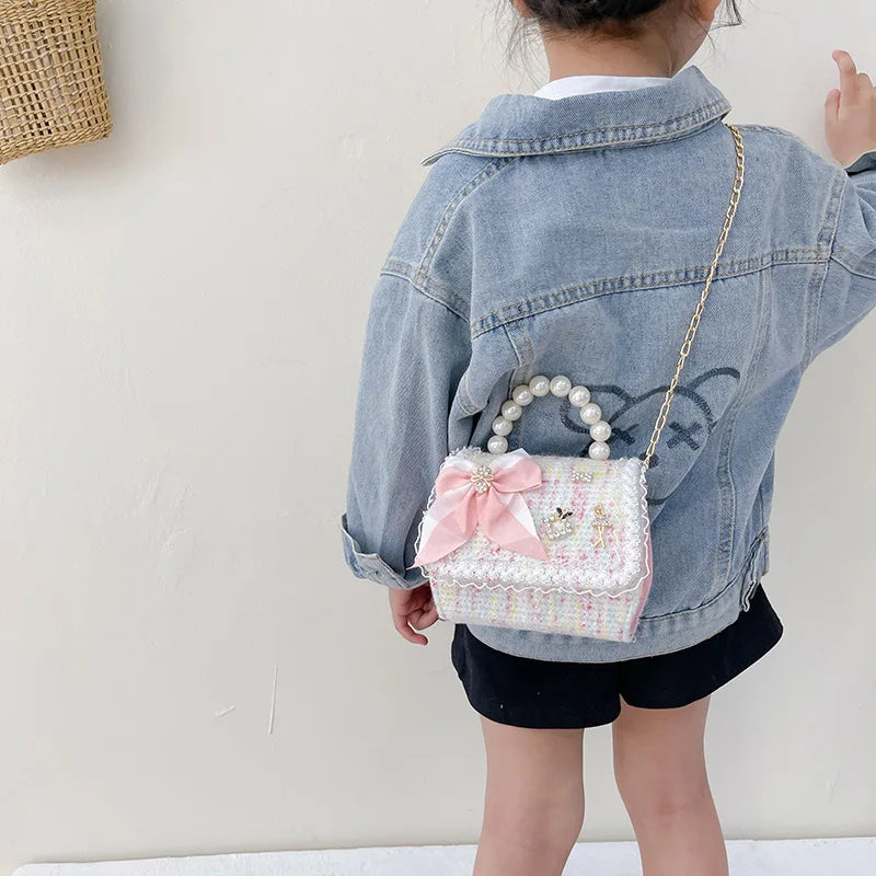 Girl Princess Messenger Bag Cute Kids Flower Purses and Handbags Child Baby Coin Pouch Box Toddler Crossbody Bags Gift