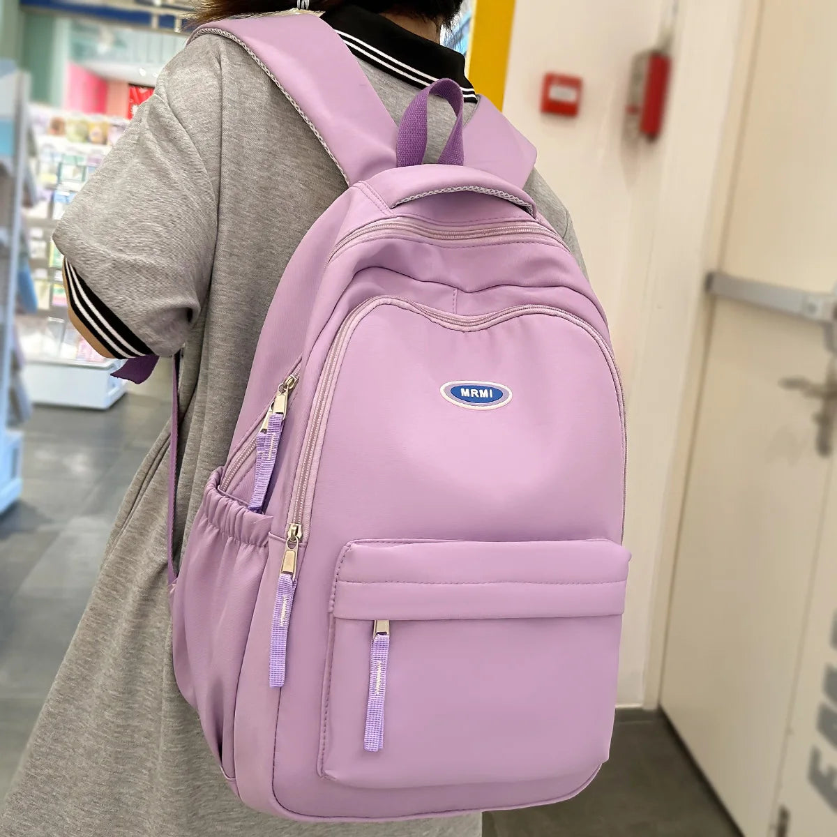 Girl Purple Nylon Student Backpack Women Laptop Lady Kawaii Book School Bag Fashion Cool Female Travel College Backpack Cute New