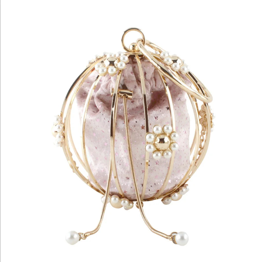 Girl Red Black Elegant Crystal Clutch Women Round Evening bags Hard Case Diamond party Clutches bags Bridal Beaded Handbag Purse