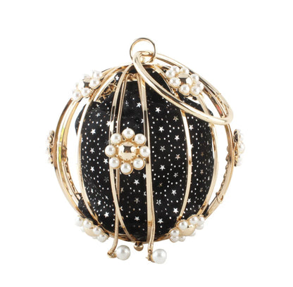 Girl Red Black Elegant Crystal Clutch Women Round Evening bags Hard Case Diamond party Clutches bags Bridal Beaded Handbag Purse