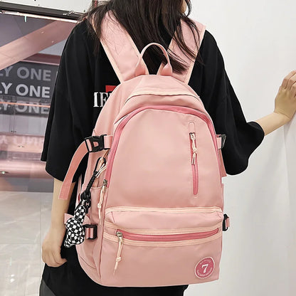 Girl Red High Capacity Boy School Bag Male Women Travel Book Bag Female College Backpack Men Lady Laptop Packet Fashion Teenager