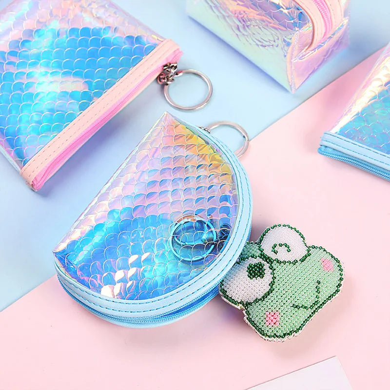 Girl Shining Fish Scale Coin Purse Cute Zpper Coins Wallet Lady Sweet Mini Student Key Bag Women Small Cards Holder Money Bags