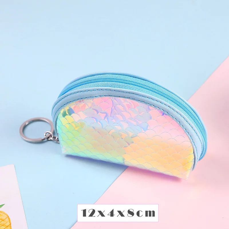 Girl Shining Fish Scale Coin Purse Cute Zpper Coins Wallet Lady Sweet Mini Student Key Bag Women Small Cards Holder Money Bags