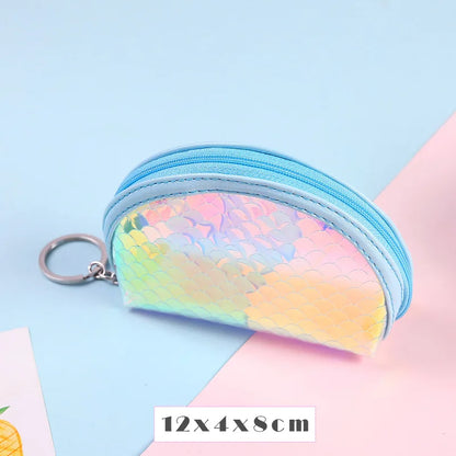 Girl Shining Fish Scale Coin Purse Cute Zpper Coins Wallet Lady Sweet Mini Student Key Bag Women Small Cards Holder Money Bags
