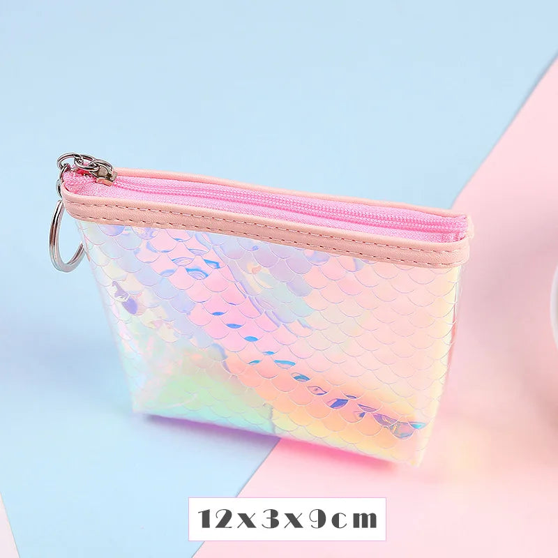 Girl Shining Fish Scale Coin Purse Cute Zpper Coins Wallet Lady Sweet Mini Student Key Bag Women Small Cards Holder Money Bags