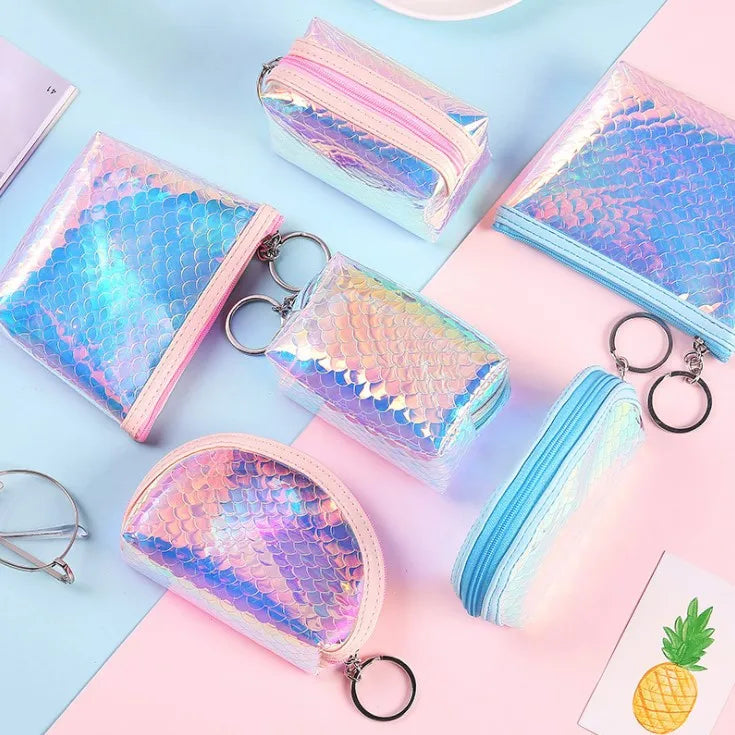 Girl Shining Fish Scale Coin Purse Cute Zpper Coins Wallet Lady Sweet Mini Student Key Bag Women Small Cards Holder Money Bags