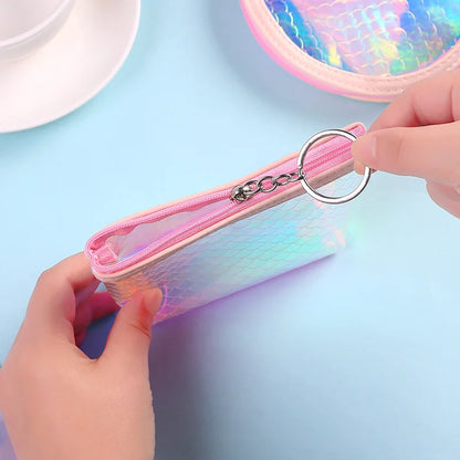 Girl Shining Fish Scale Coin Purse Cute Zpper Coins Wallet Lady Sweet Mini Student Key Bag Women Small Cards Holder Money Bags