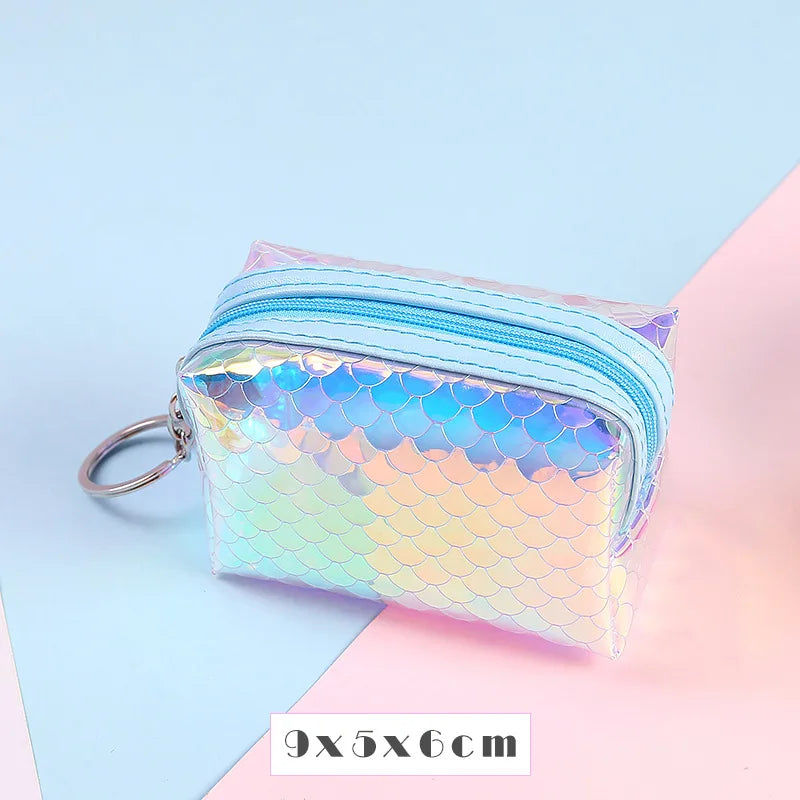 Girl Shining Fish Scale Coin Purse Cute Zpper Coins Wallet Lady Sweet Mini Student Key Bag Women Small Cards Holder Money Bags