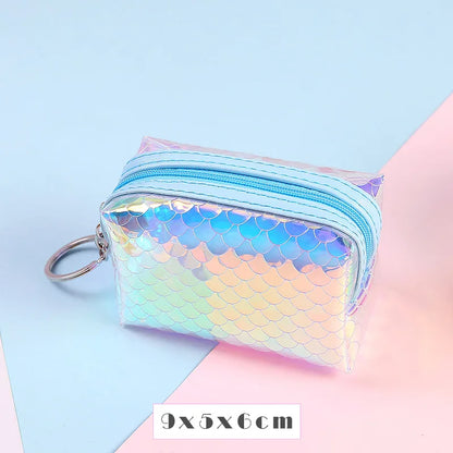 Girl Shining Fish Scale Coin Purse Cute Zpper Coins Wallet Lady Sweet Mini Student Key Bag Women Small Cards Holder Money Bags