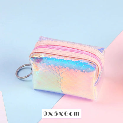 Girl Shining Fish Scale Coin Purse Cute Zpper Coins Wallet Lady Sweet Mini Student Key Bag Women Small Cards Holder Money Bags