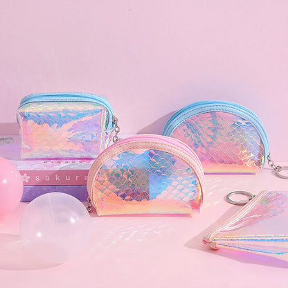 Girl Shining Fish Scale Coin Purse Cute Zpper Coins Wallet Lady Sweet Mini Student Key Bag Women Small Cards Holder Money Bags