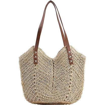 Girl Straw Bag for Women Summer Beach Bag Soft Woven Tote Bag Large Rattan Shoulder Bag for Vacation Travel Shopping Bags